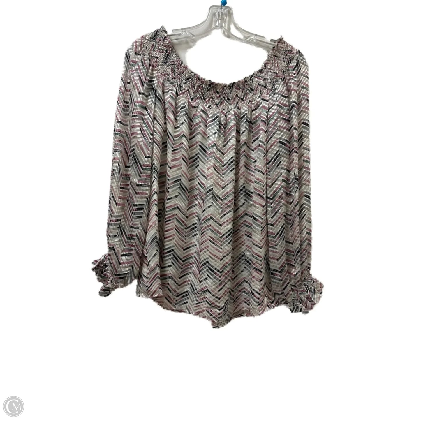 Blouse Long Sleeve By White House Black Market In Purple, Size: L