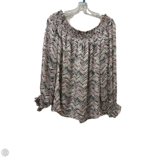 Blouse Long Sleeve By White House Black Market In Purple, Size: L