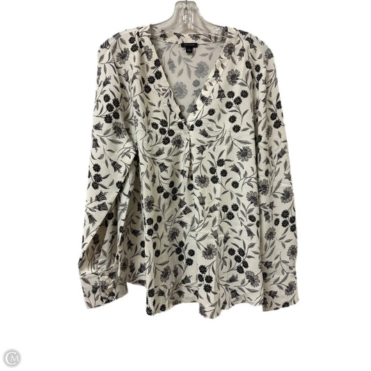 Top Long Sleeve By Ann Taylor In Cream, Size: L