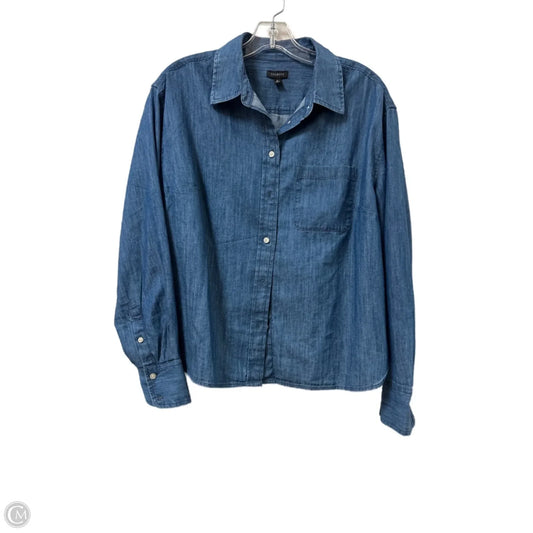Top Long Sleeve By Talbots In Blue Denim, Size: M