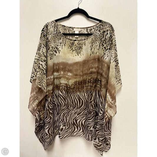 Top Short Sleeve By Chicos In Animal Print, Size: L
