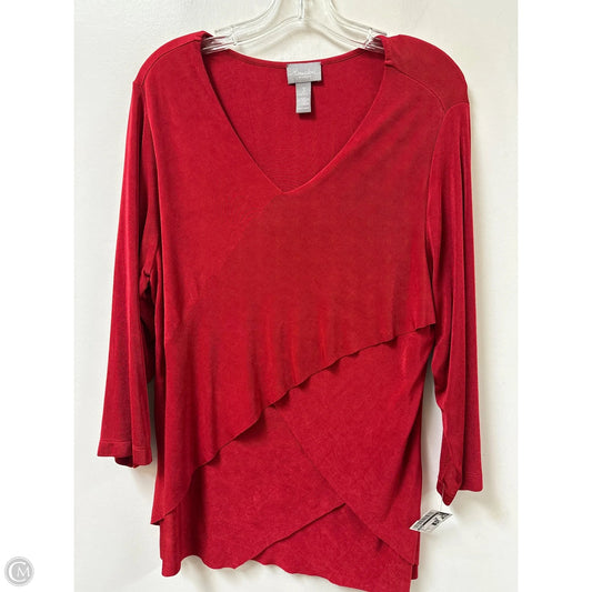 Top Long Sleeve By Chicos In Red, Size: Xl