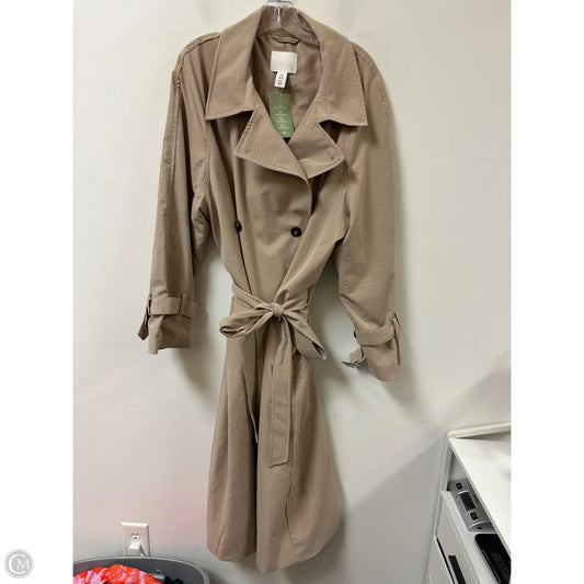 Coat Trench Coat By H&m In Tan, Size: 1x