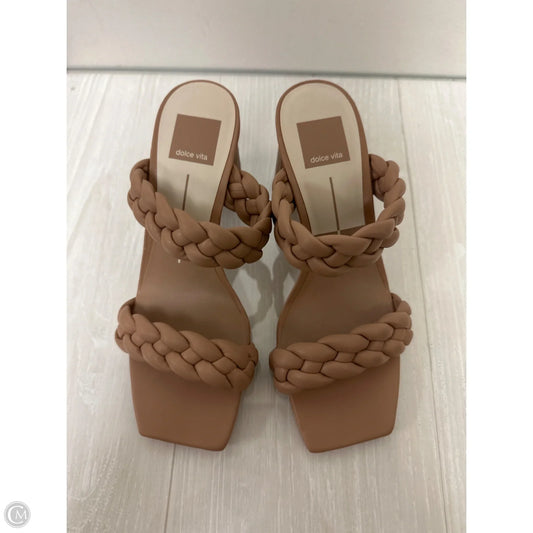 Sandals Heels Block By Dolce Vita In Tan, Size: 7