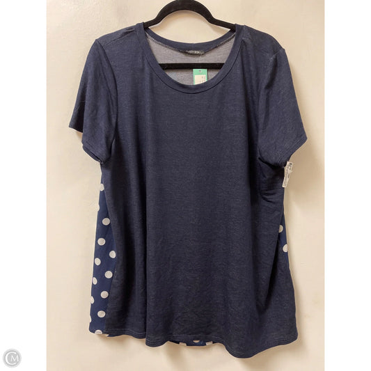 Top Short Sleeve By Papermoon In Navy, Size: 2x