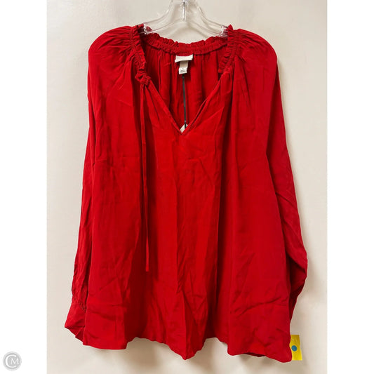 Top Long Sleeve By Ava & Viv In Red, Size: 1x