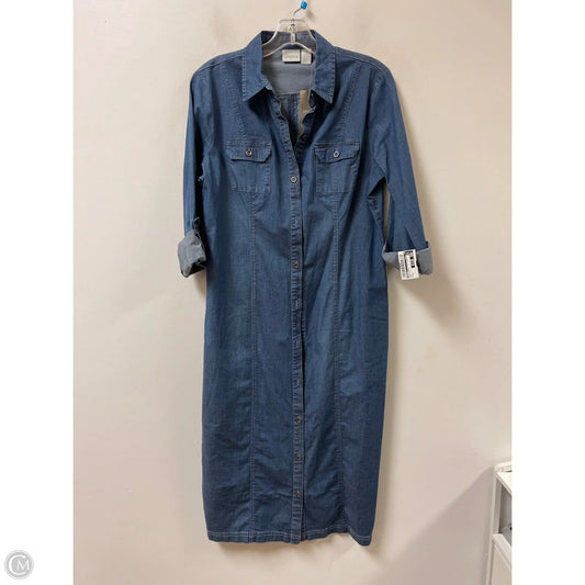 Dress Casual Maxi By Chicos In Blue Denim, Size: M