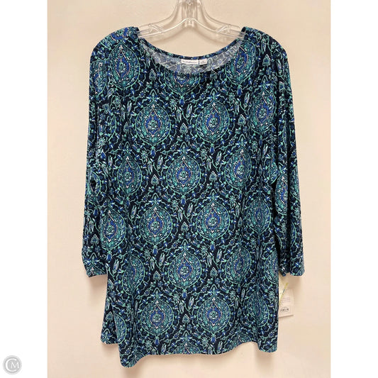 Top Long Sleeve By Croft And Barrow In Blue, Size: 1x