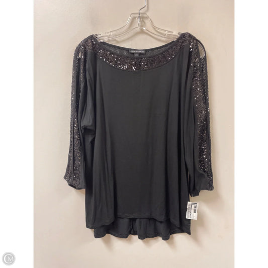 Top Long Sleeve By Cable And Gauge In Black, Size: L