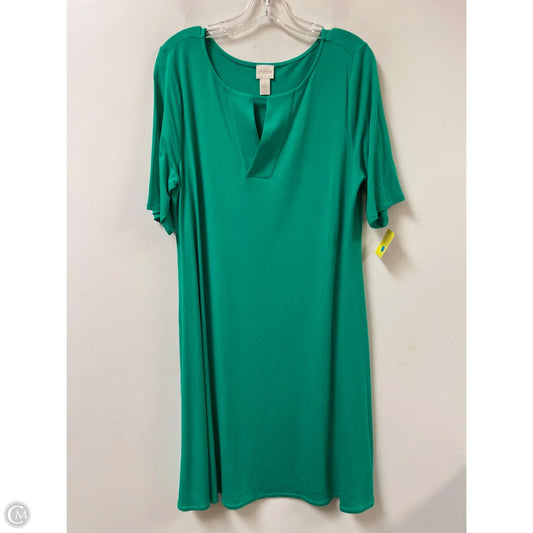 Dress Casual Midi By Chicos In Green, Size: L