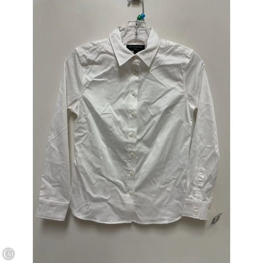Top Long Sleeve By Banana Republic In White, Size: Xsp