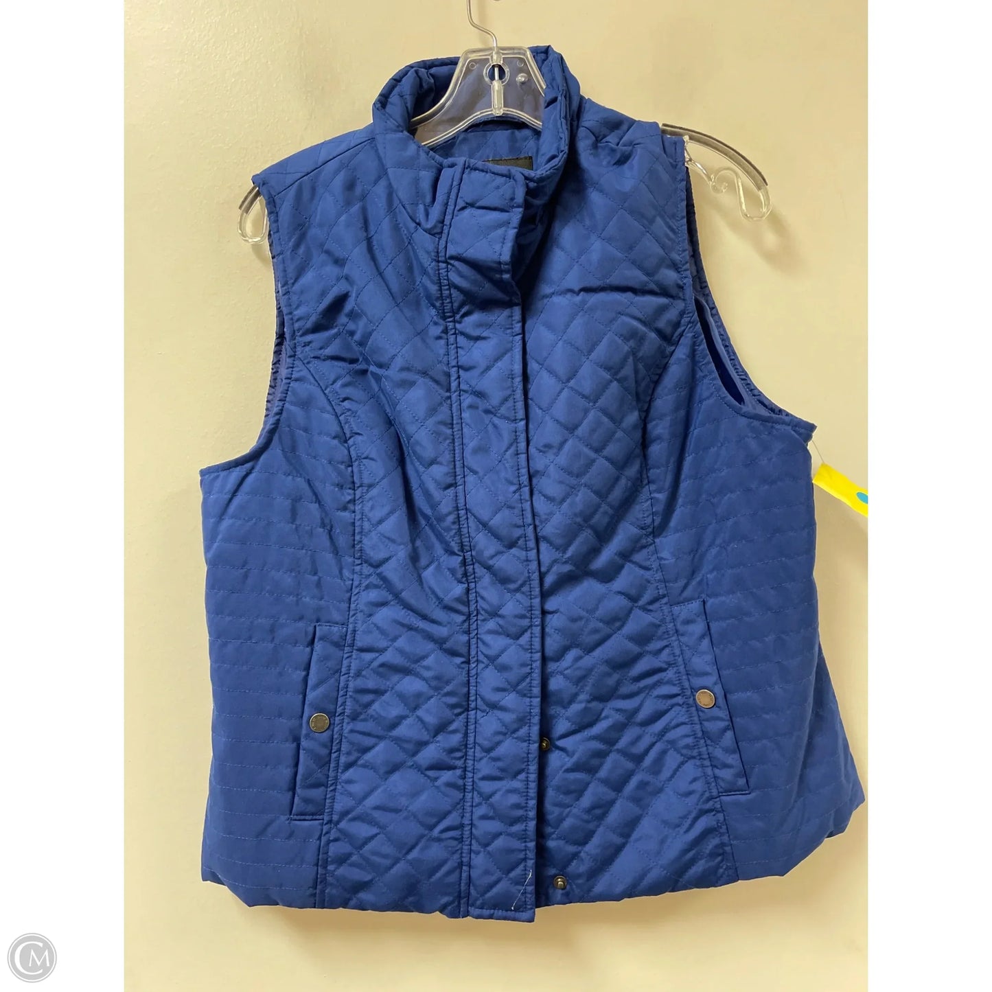 Vest Puffer & Quilted By Nine West In Blue, Size: L