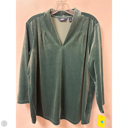 Top Long Sleeve By Lands End In Green, Size: L