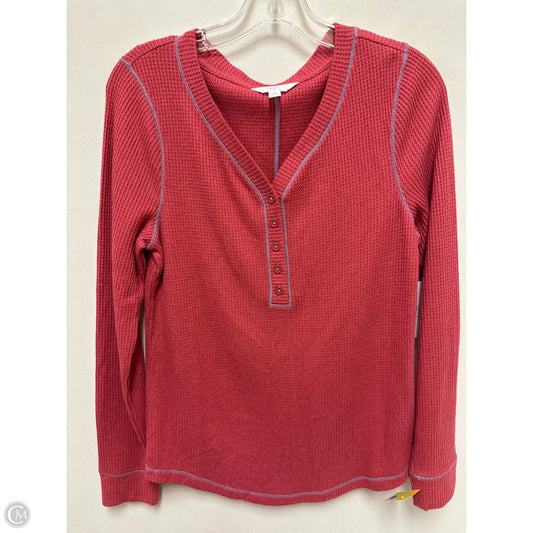 Top Long Sleeve Basic By Time And Tru In Red, Size: M