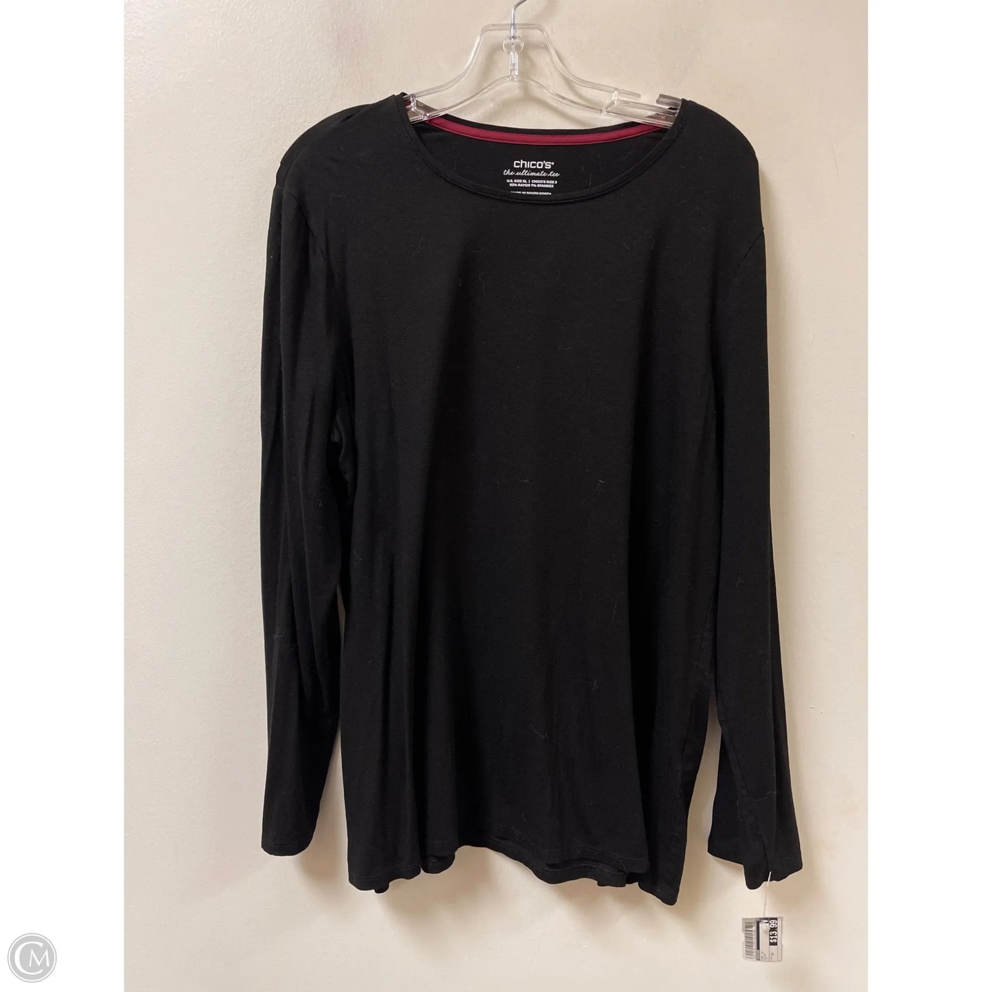 Top Long Sleeve By Chicos In Black, Size: 1x