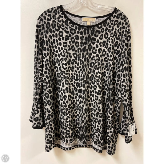 Top Long Sleeve By Michael By Michael Kors In Animal Print, Size: Xl