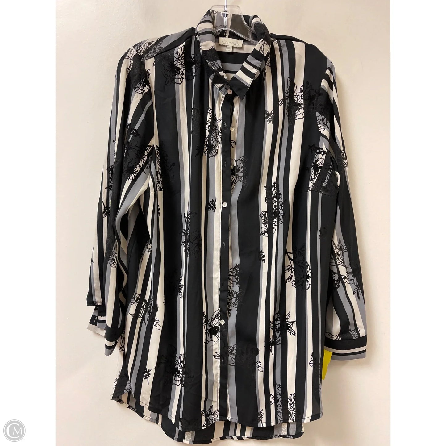 Tunic Long Sleeve By Chenault In Black, Size: 1x