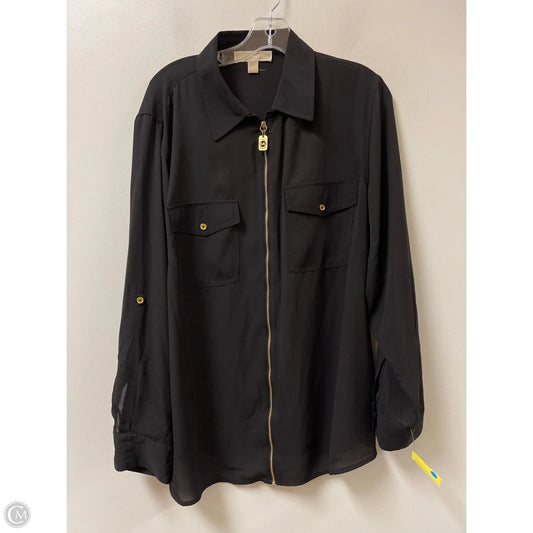 Top Long Sleeve By Michael By Michael Kors In Black, Size: 2x