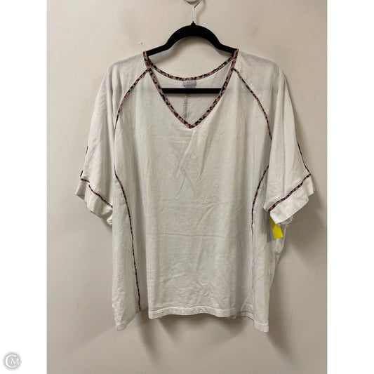 Top Short Sleeve By Chicos In White, Size: 2x