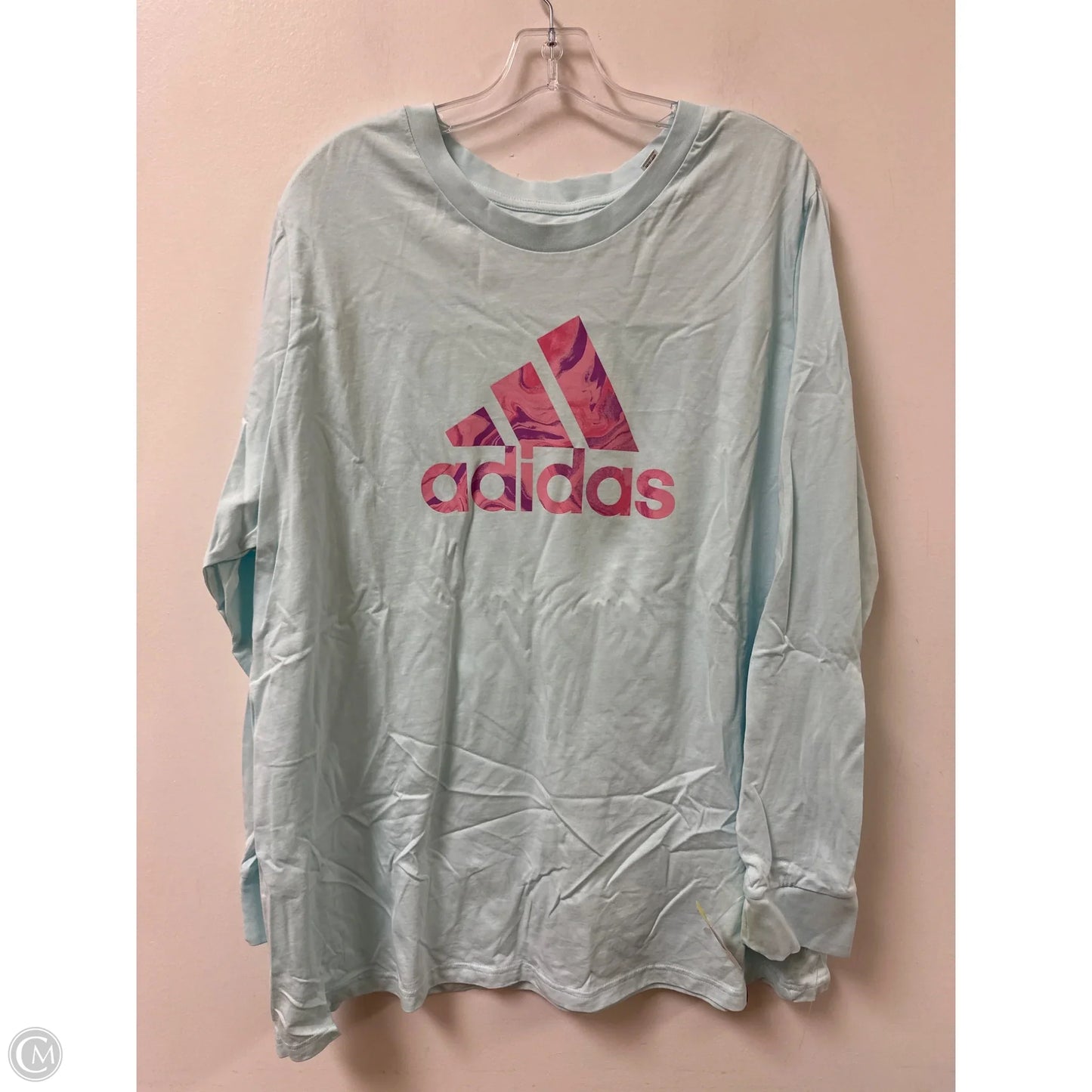 Athletic Top Long Sleeve Crewneck By Adidas In Blue, Size: 3x