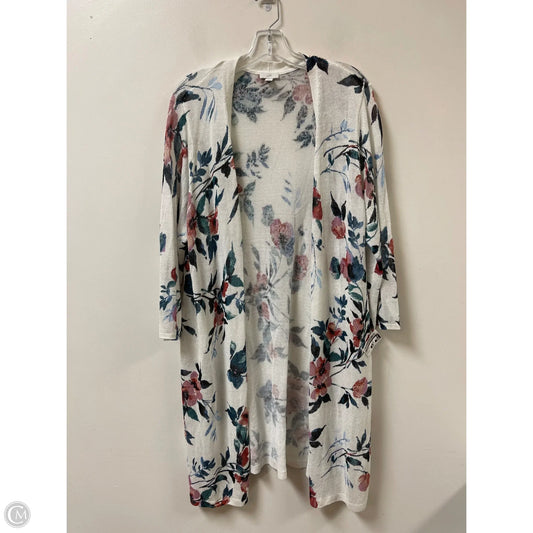 Cardigan By J. Jill In Floral Print, Size: Xlp