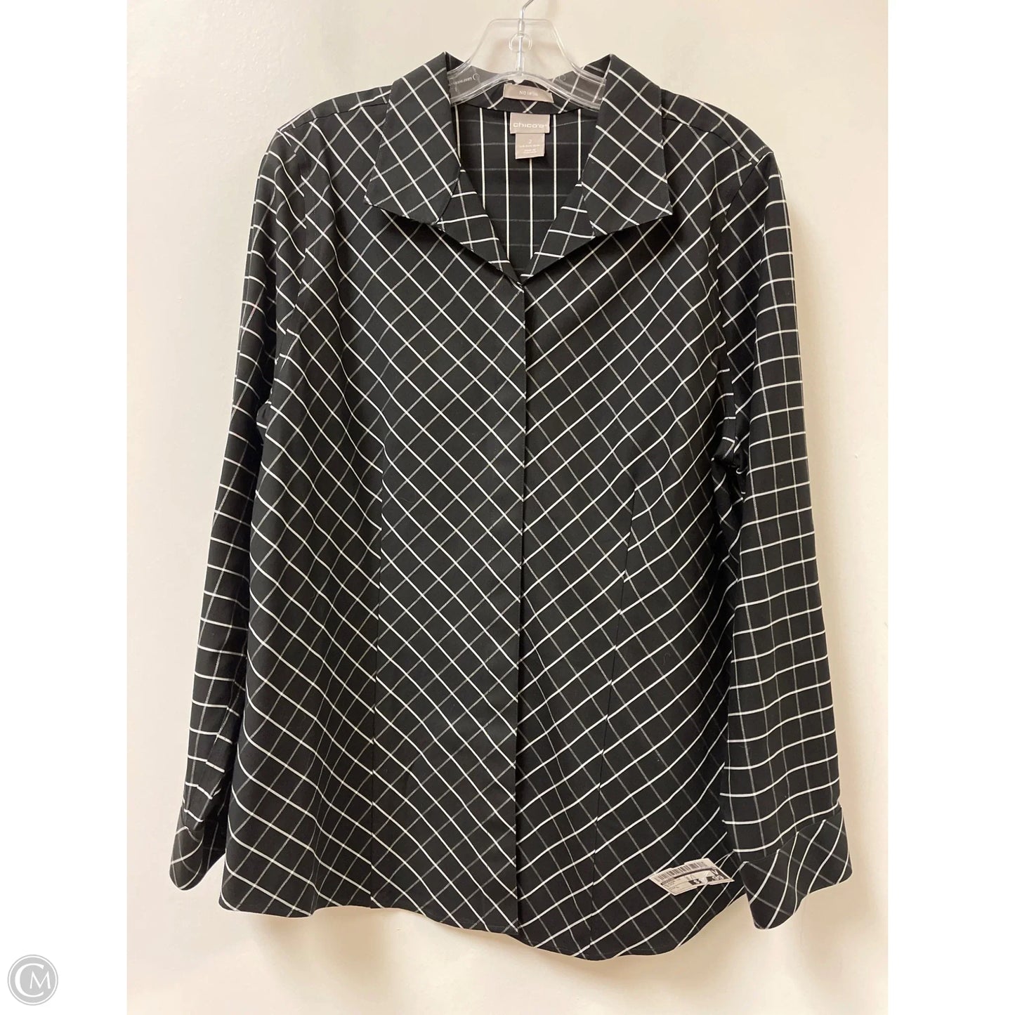 Blouse Long Sleeve By Chicos In Black, Size: L