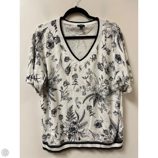 Top Short Sleeve By Talbots In White, Size: 2x