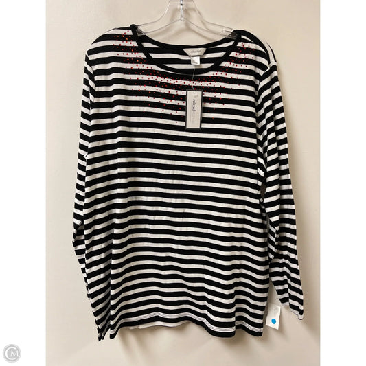 Top Long Sleeve By Cj Banks In Striped Pattern, Size: 1x