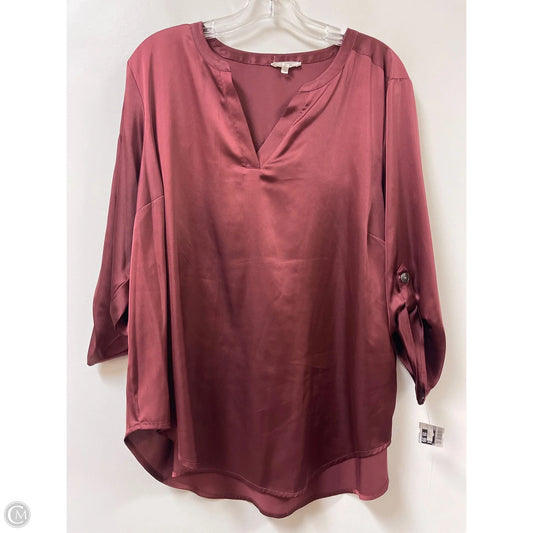 Top Long Sleeve By Maurices In Red, Size: 1x