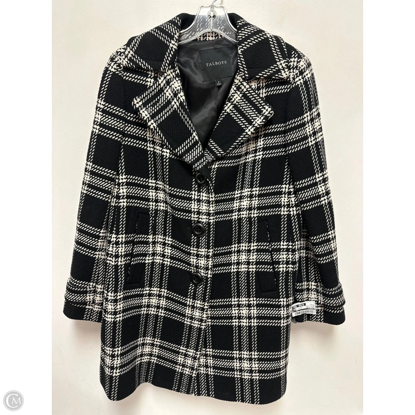 Coat Other By Talbots In Black & Cream, Size: S