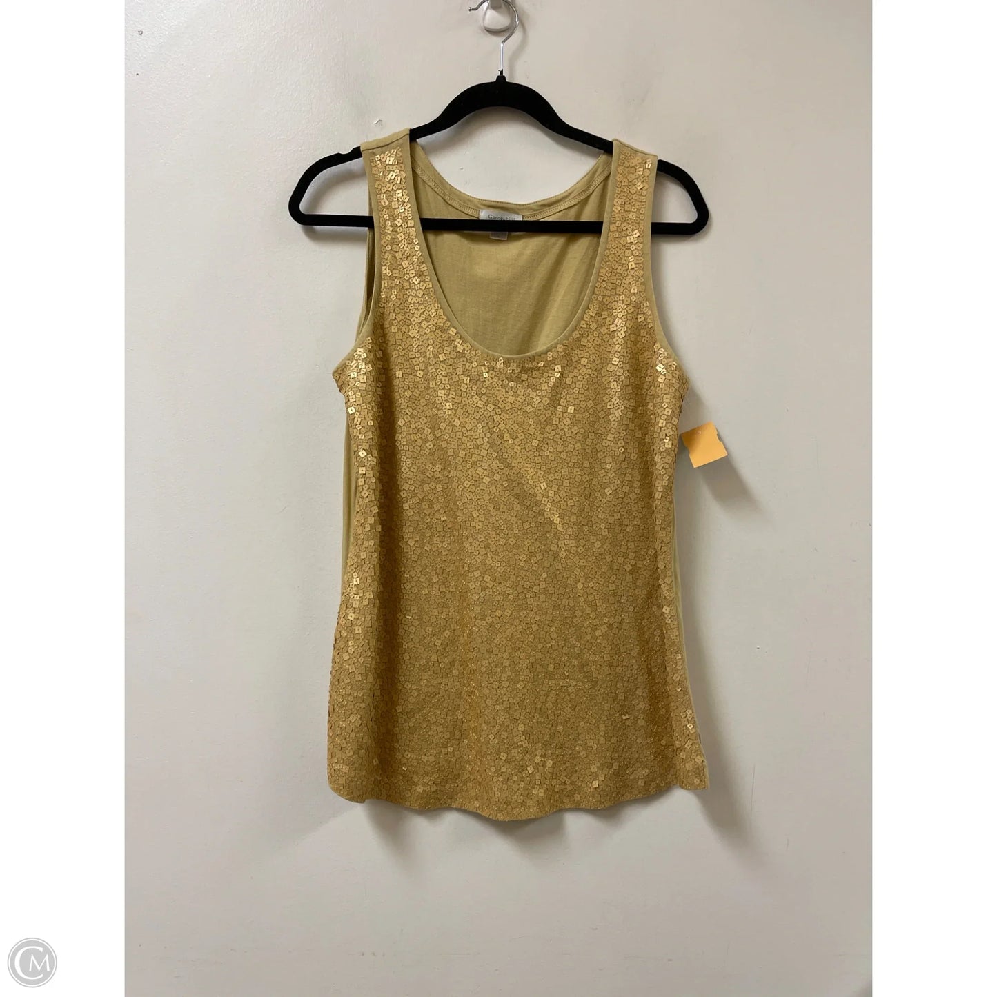 Top Sleeveless By Garnet Hill In Gold, Size: L