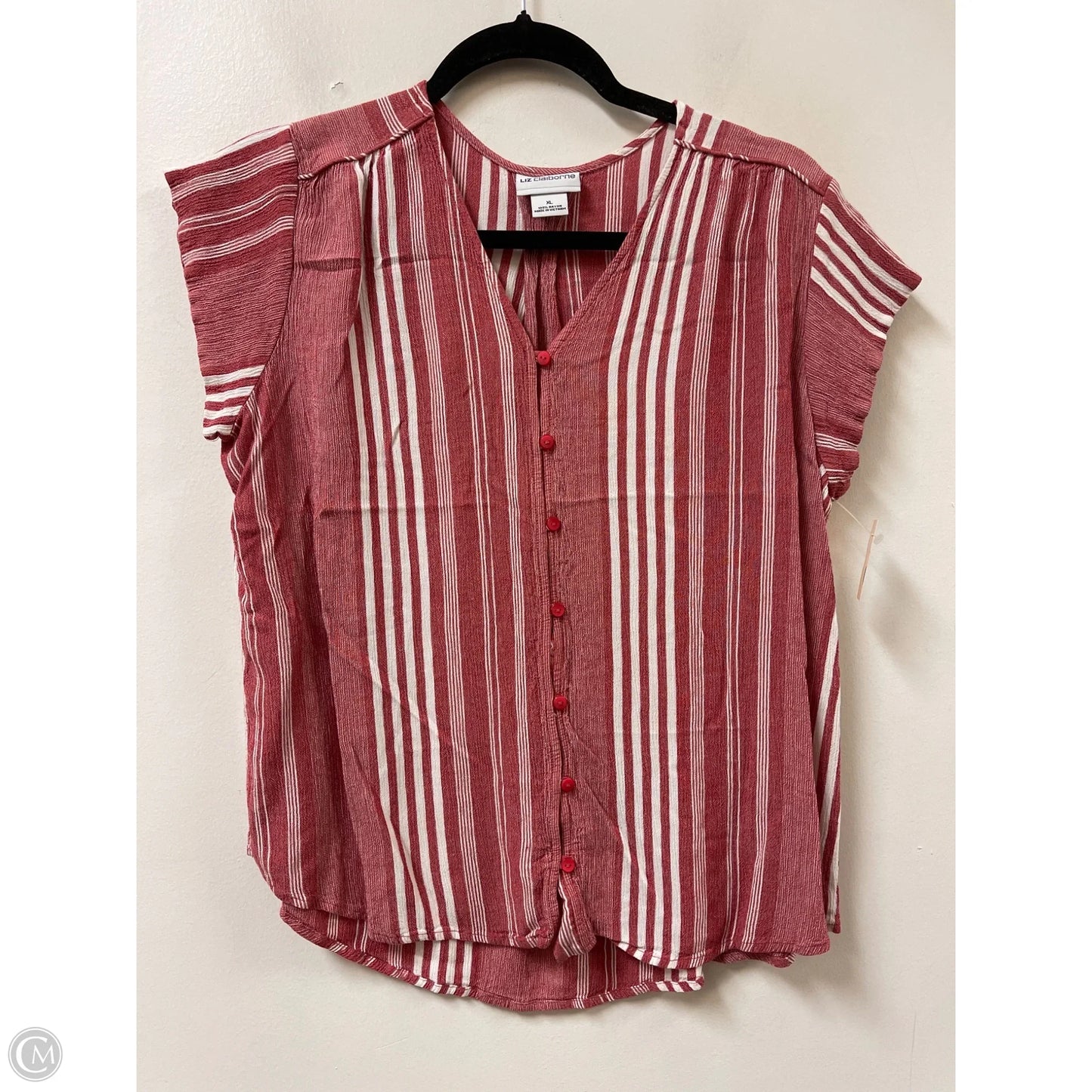 Top Short Sleeve By Liz Claiborne In Red, Size: Xl