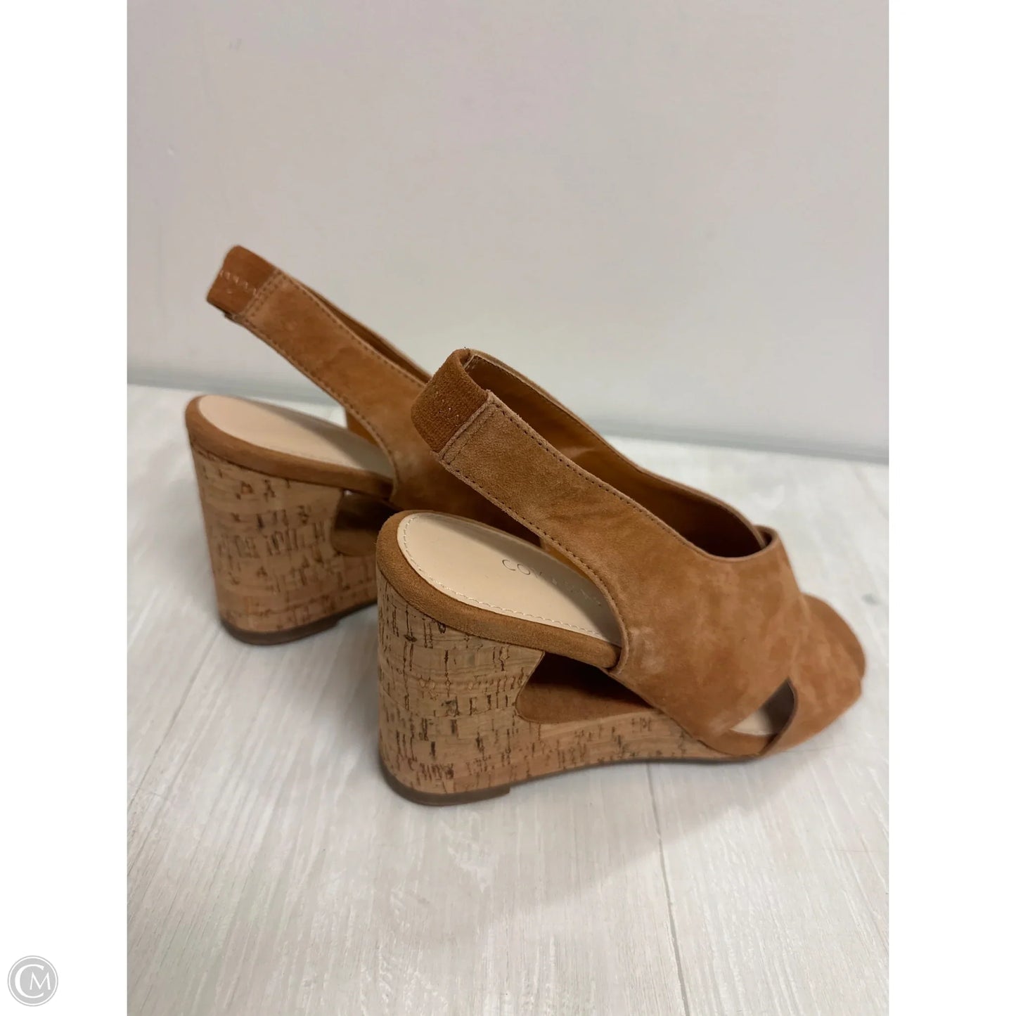 Sandals Heels Wedge By Clothes Mentor In Brown, Size: 6.5