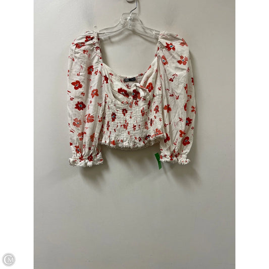 Top Long Sleeve By Zara In Cream, Size: S