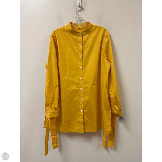 Tunic Long Sleeve By Clothes Mentor In Yellow, Size: 2x