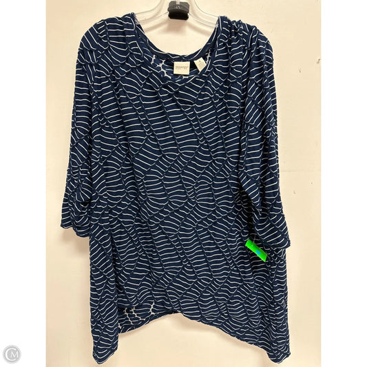 Top Long Sleeve By Chicos In Navy, Size: 2x