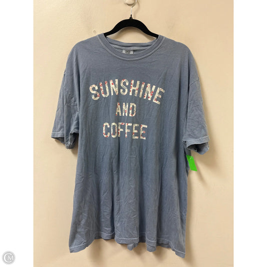 Top Short Sleeve By Comfort Colors In Blue, Size: 2x