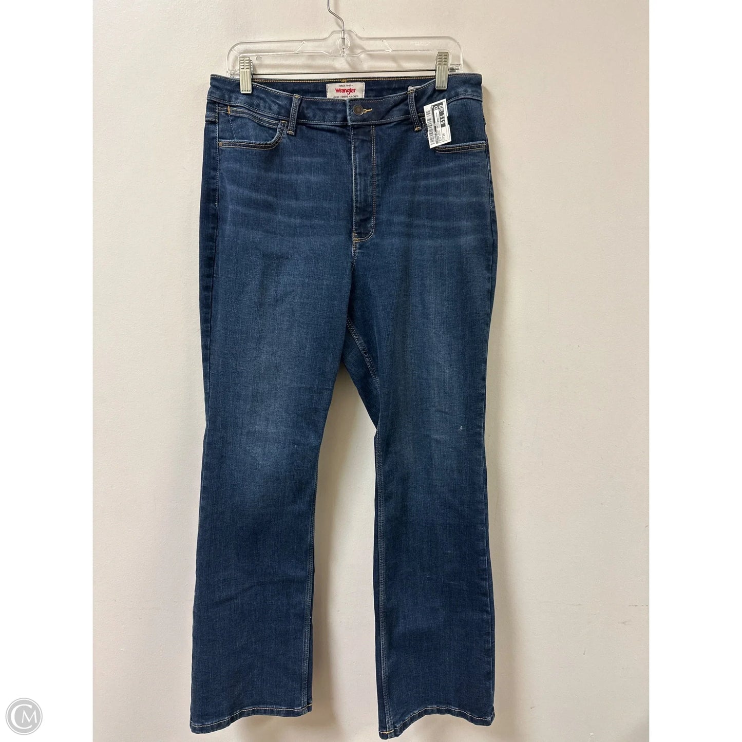 Jeans Boot Cut By Wrangler In Blue Denim, Size: 14