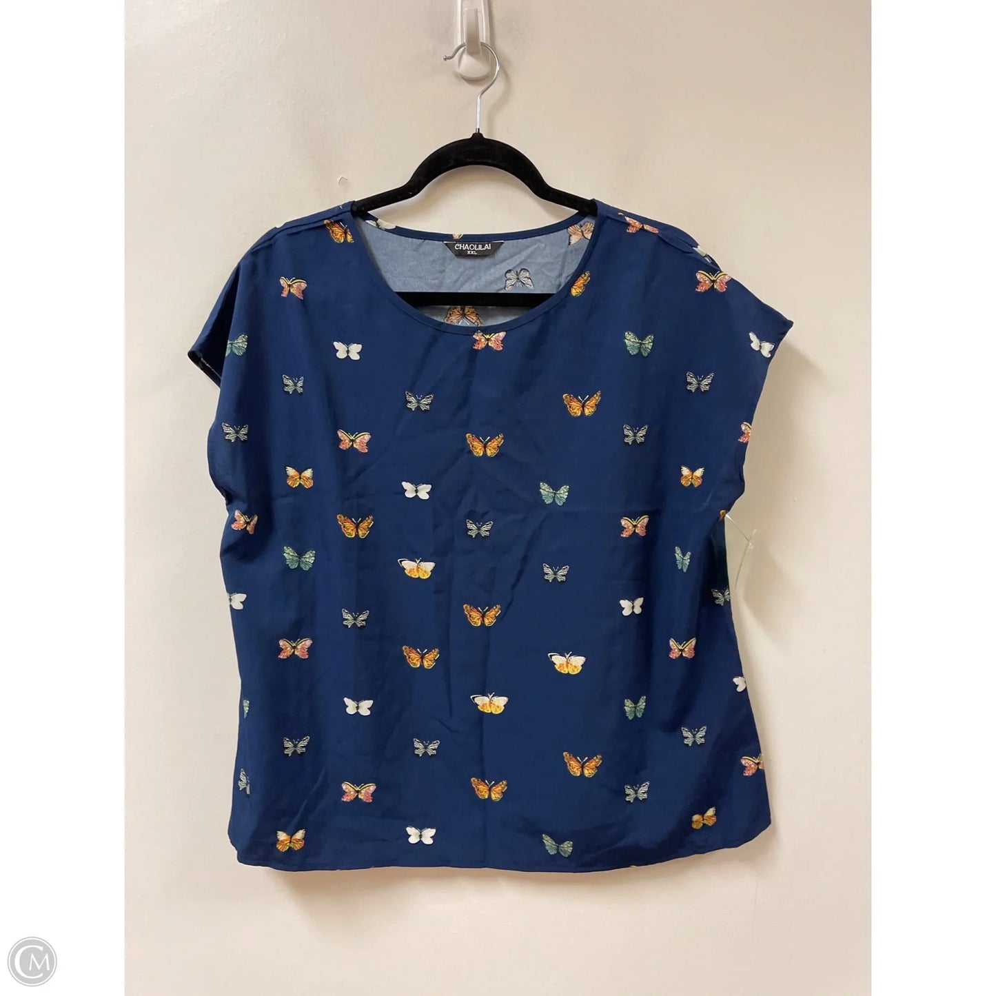 Top Sleeveless By Clothes Mentor In Navy, Size: 2x