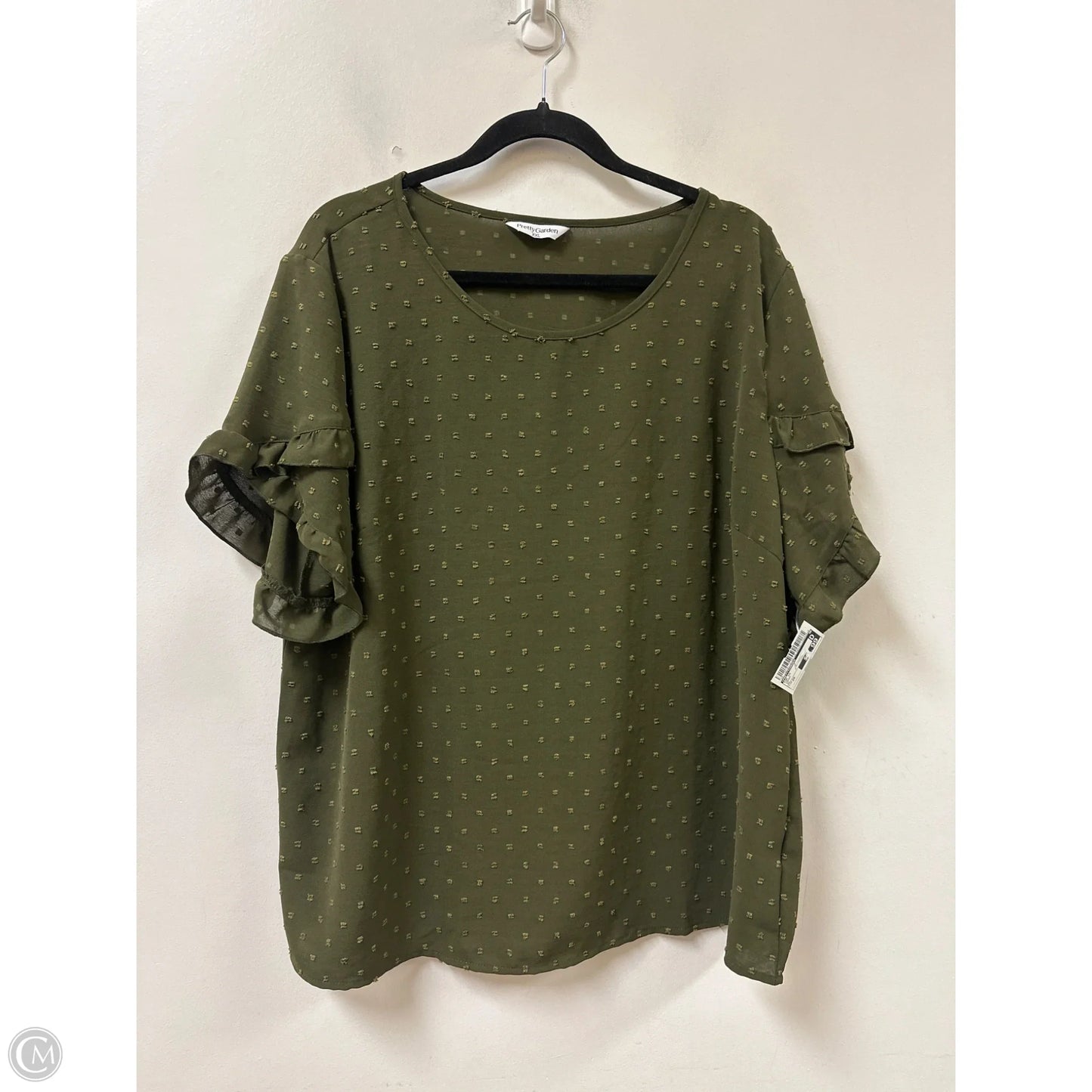 Top Short Sleeve By Prettygarden In Green, Size: 2x