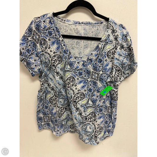 Top Short Sleeve By Talbots In Blue, Size: 1x