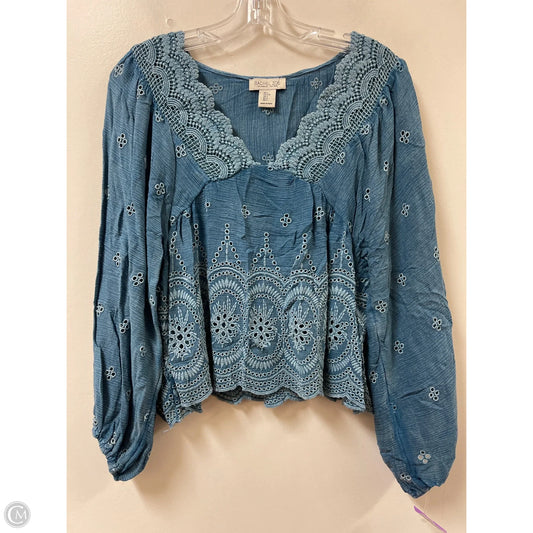 Top Long Sleeve By Rachel Zoe In Blue, Size: L