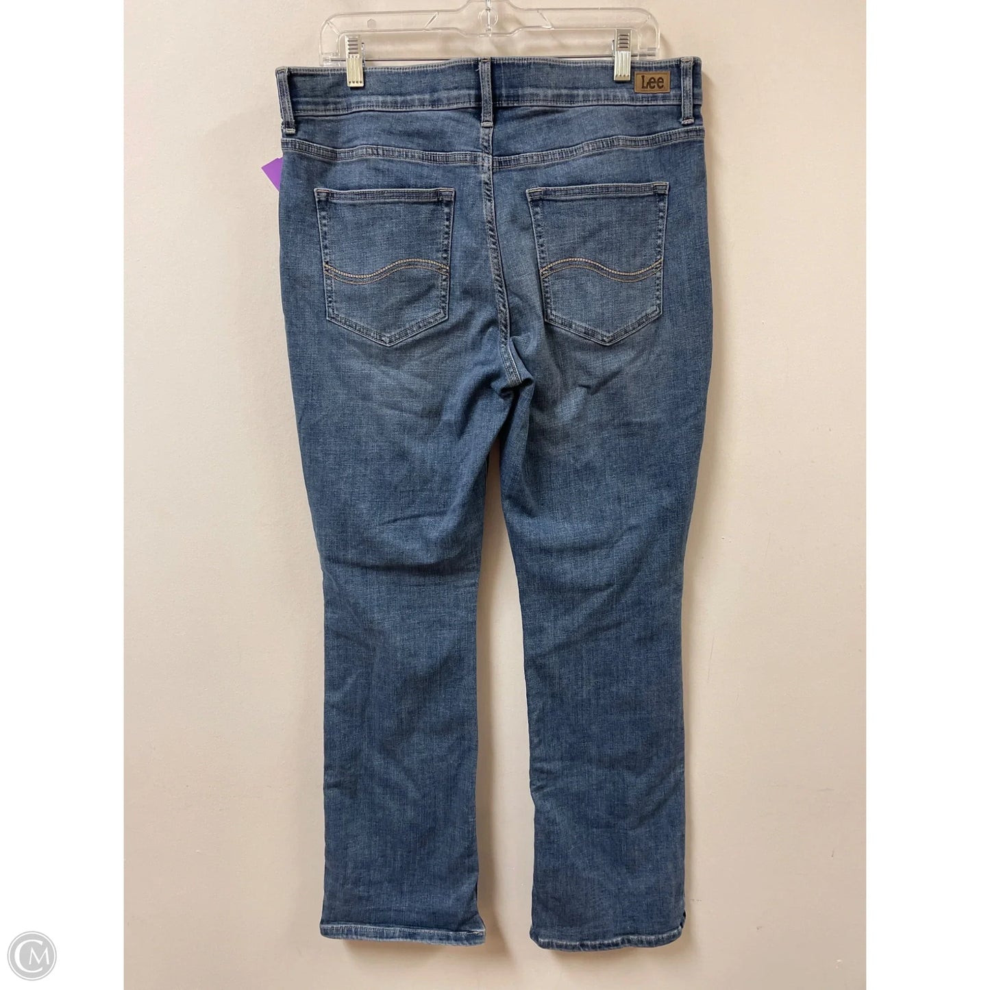 Jeans Boot Cut By Lee In Blue Denim, Size: 16
