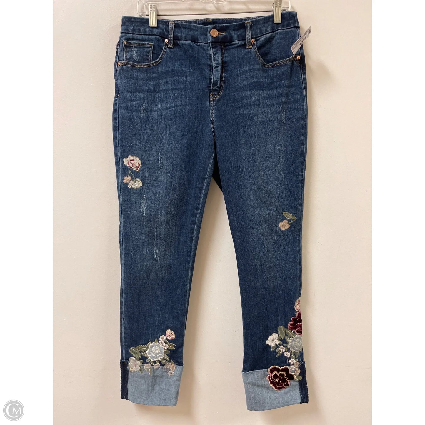Jeans Boyfriend By Chicos In Blue Denim, Size: 8
