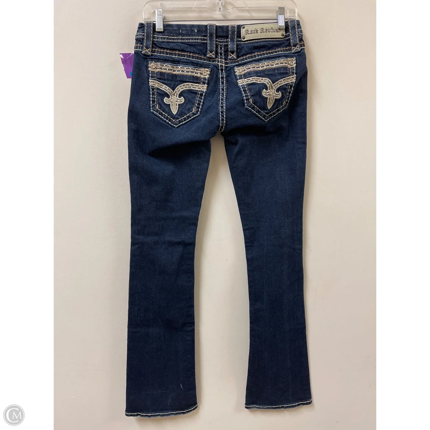 Jeans Boot Cut By Rock Revival In Blue Denim, Size: 4