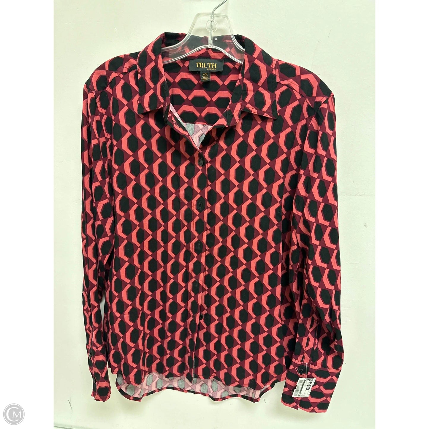 Top Long Sleeve By Truth In Red, Size: M