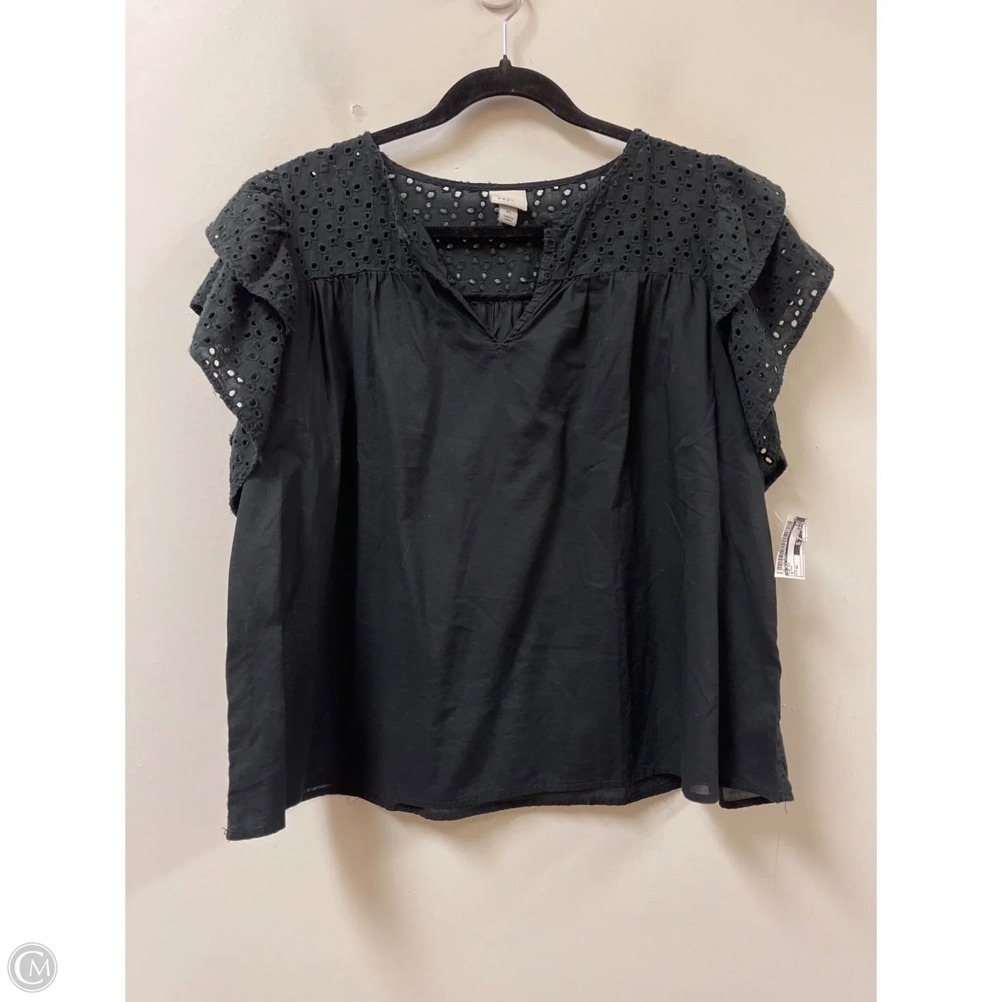 Top Short Sleeve By A New Day In Black, Size: Xl
