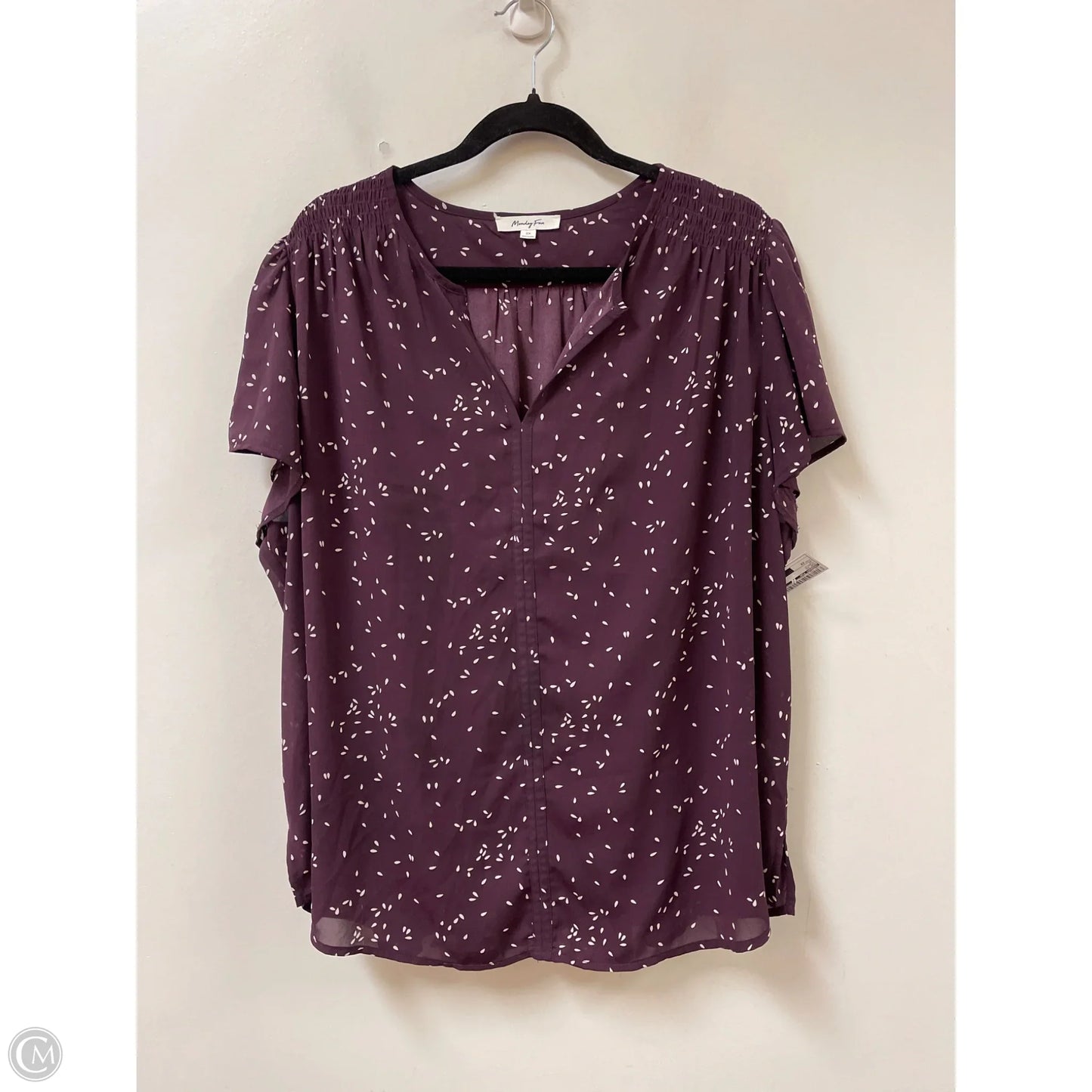 Top Short Sleeve By Monday Fun In Purple, Size: 2x