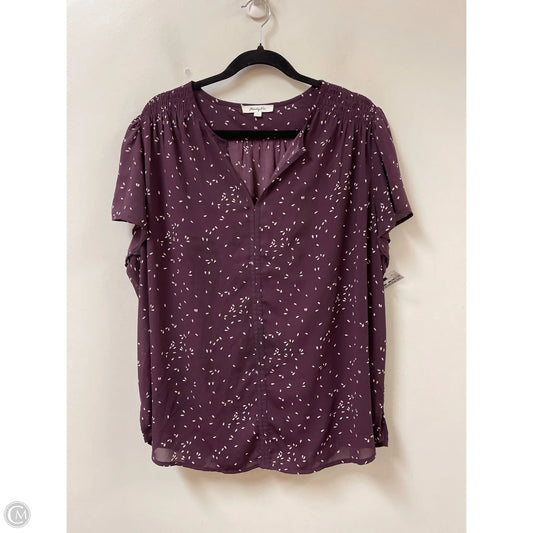 Top Short Sleeve By Monday Fun In Purple, Size: 2x