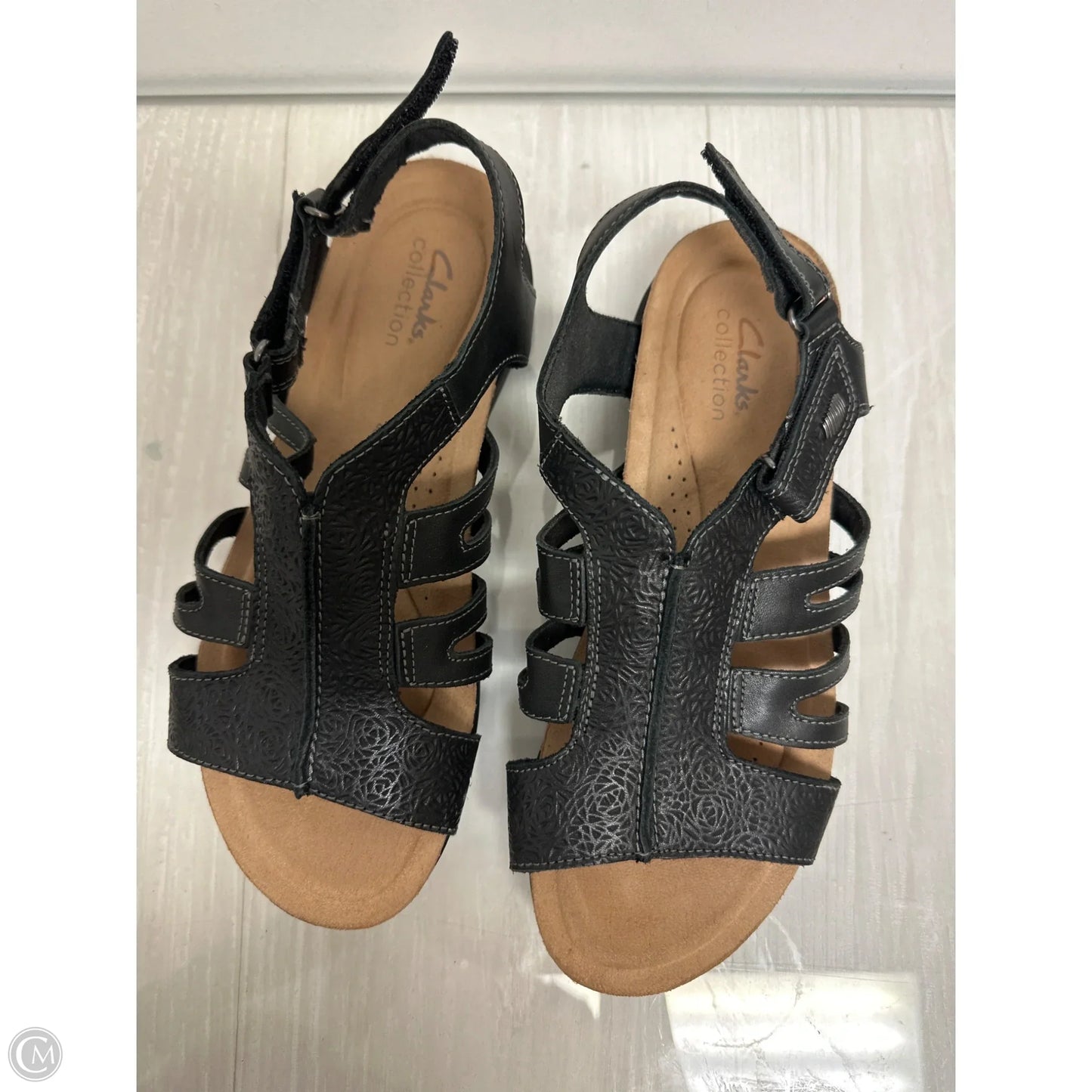 Sandals Flats By Clarks In Black, Size: 9
